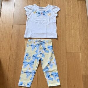 Butterfly Top and Bow Leggings Set
